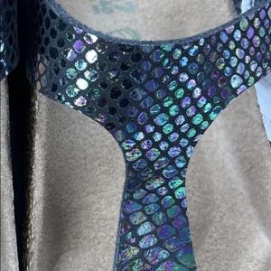 Birkenstock iridescent snake/mermaid